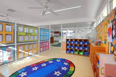 Calm, well-organized classroom showcasing a Montessori-inspired learning environment at Newport Ave Preschool